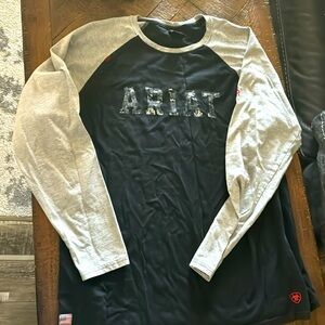 Men’s Ariat Flame Resistance Black Long Sleeve T-Shirt Size XL